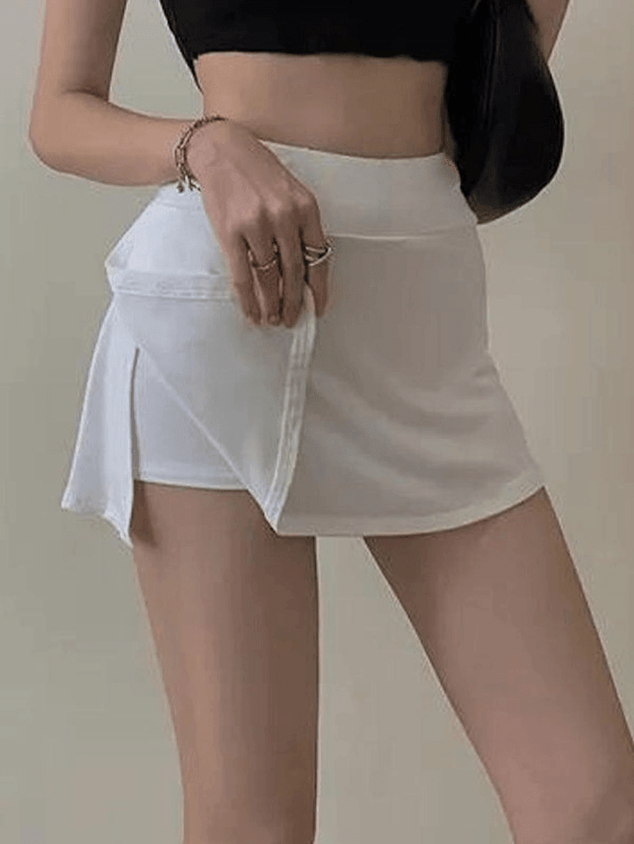 Lined Split Tennis Mini Skirt AnotherChill