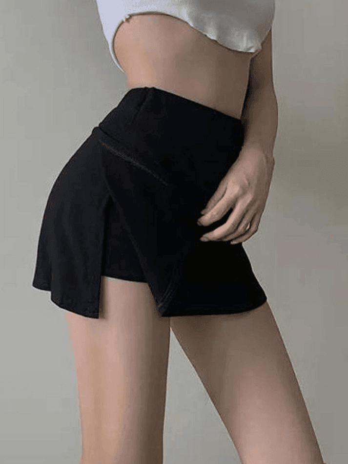 Lined Split Tennis Mini Skirt - AnotherChill