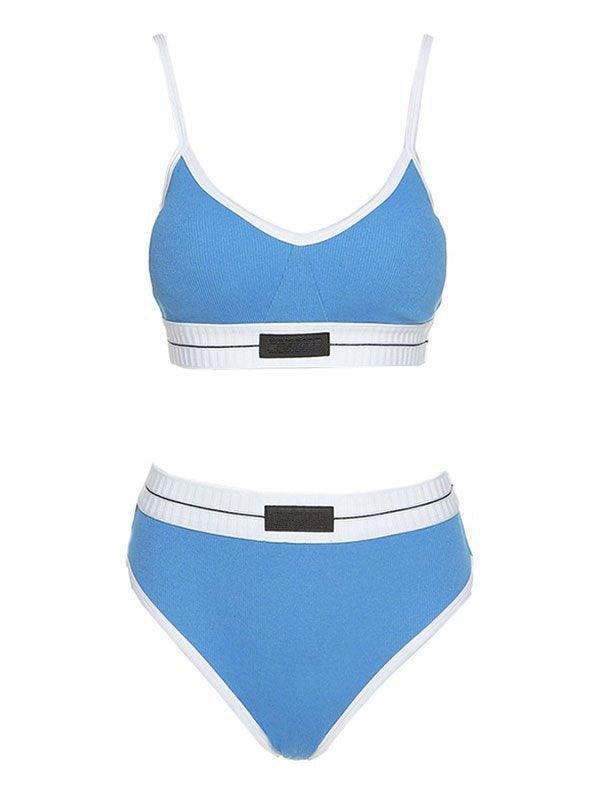 Logo Patch Contrast Bikini Set - AnotherChill