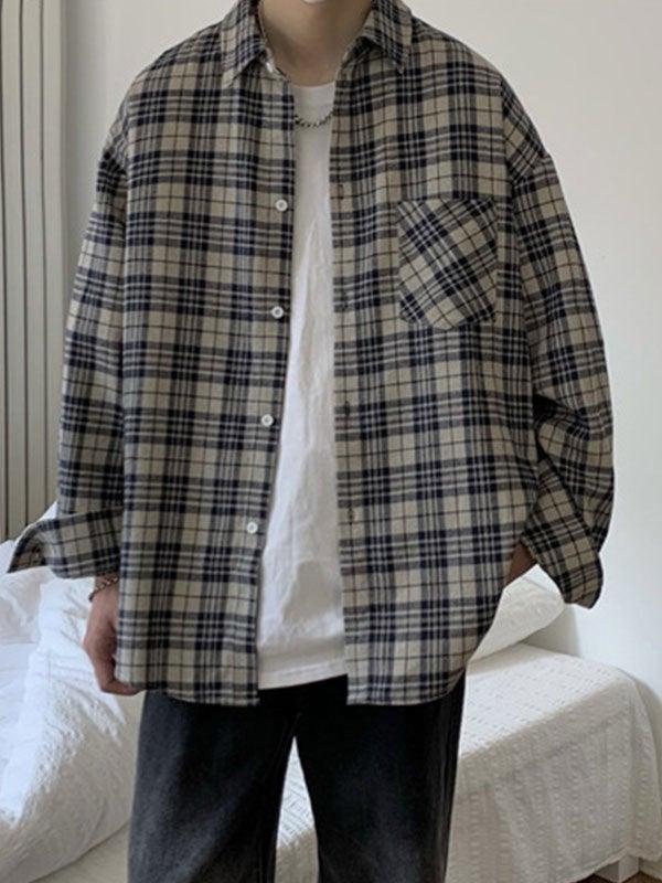 Men's Long Sleeve Checkered Shirt - AnotherChill