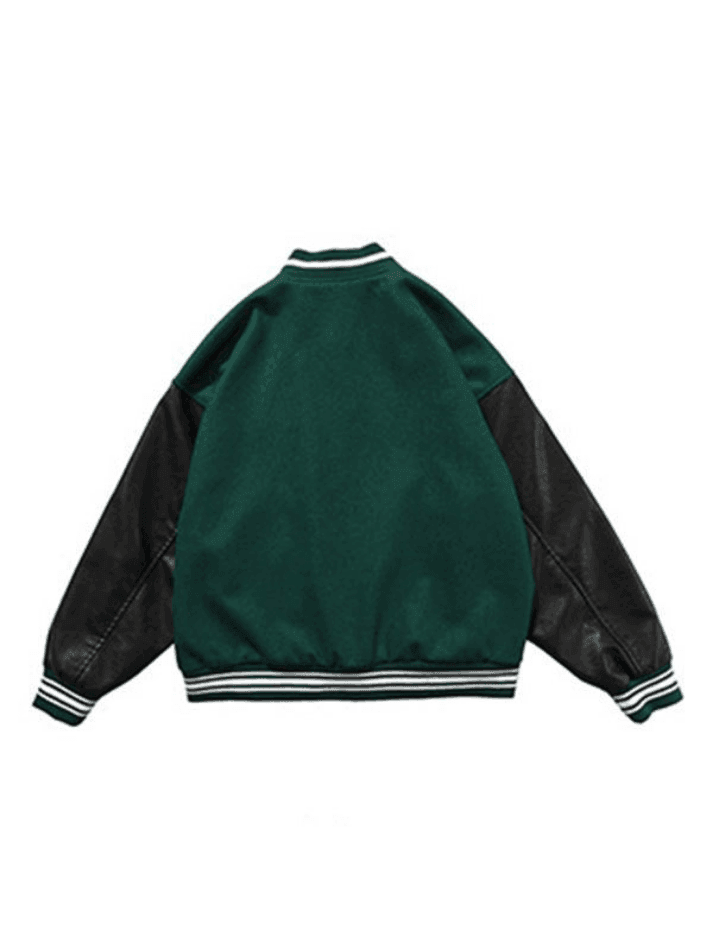 Men's Toweling Embroidered Varsity Jacket - AnotherChill