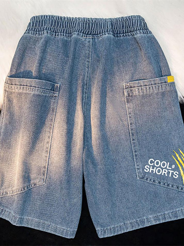 Men's Vintage Wash Loose Denim Shorts - AnotherChill