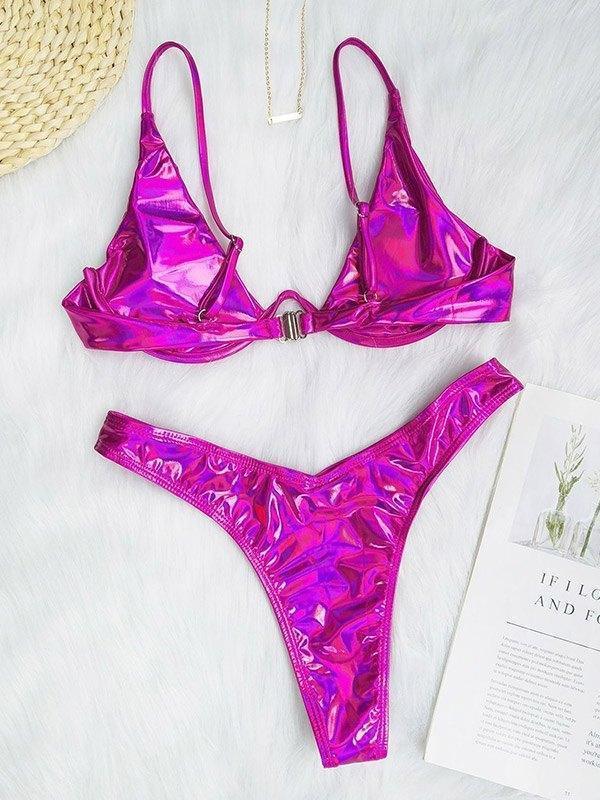 Metallic Underwire Bikini Set - AnotherChill