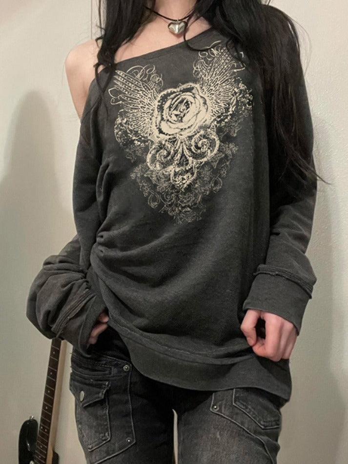 Niche Design Vintage Rose Sweatshirts - AnotherChill