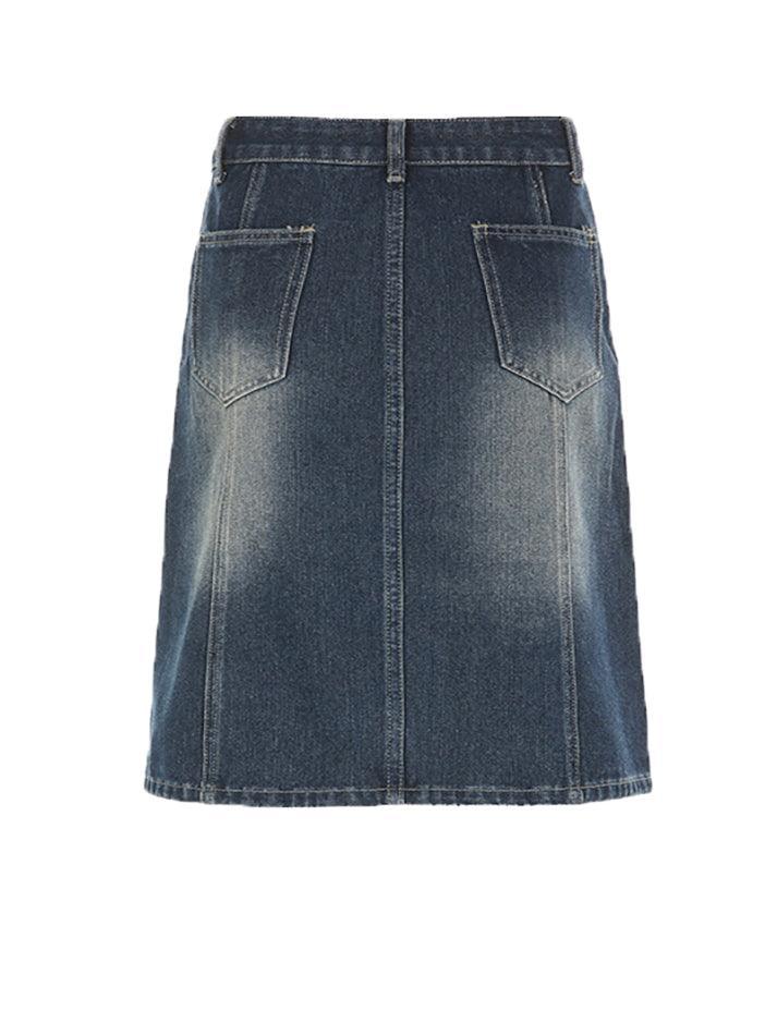 Paneled Cargo Denim Midi Skirt - AnotherChill