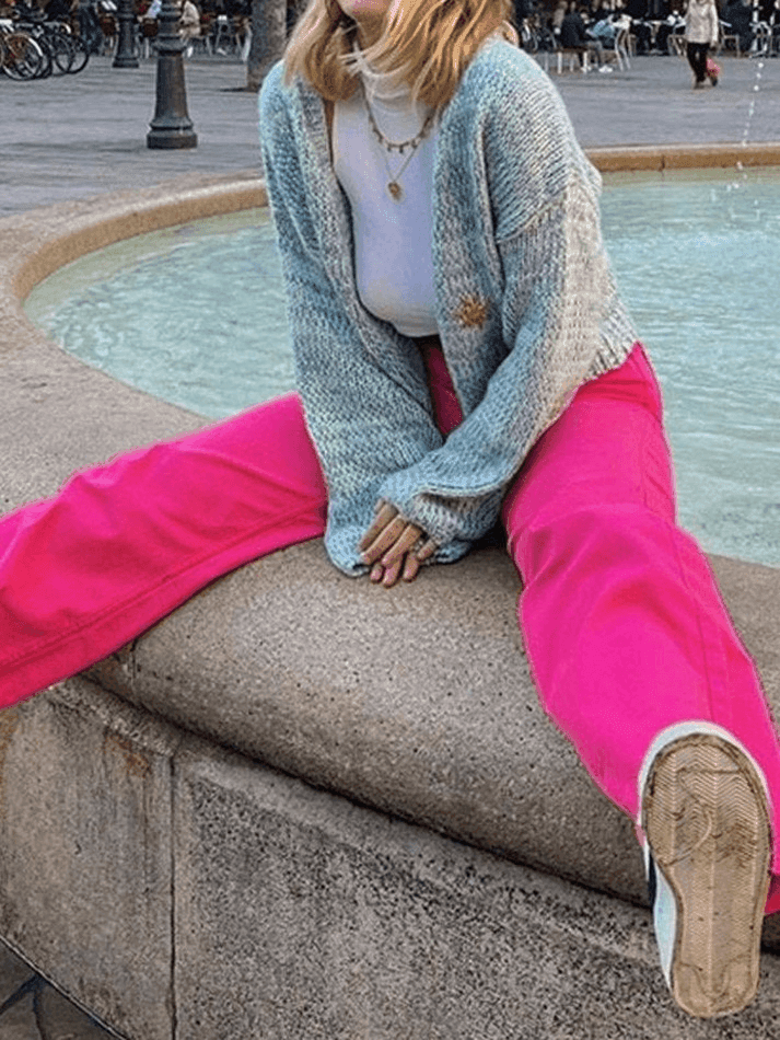 Pink Casual Relaxed Boyfriend Jeans - AnotherChill