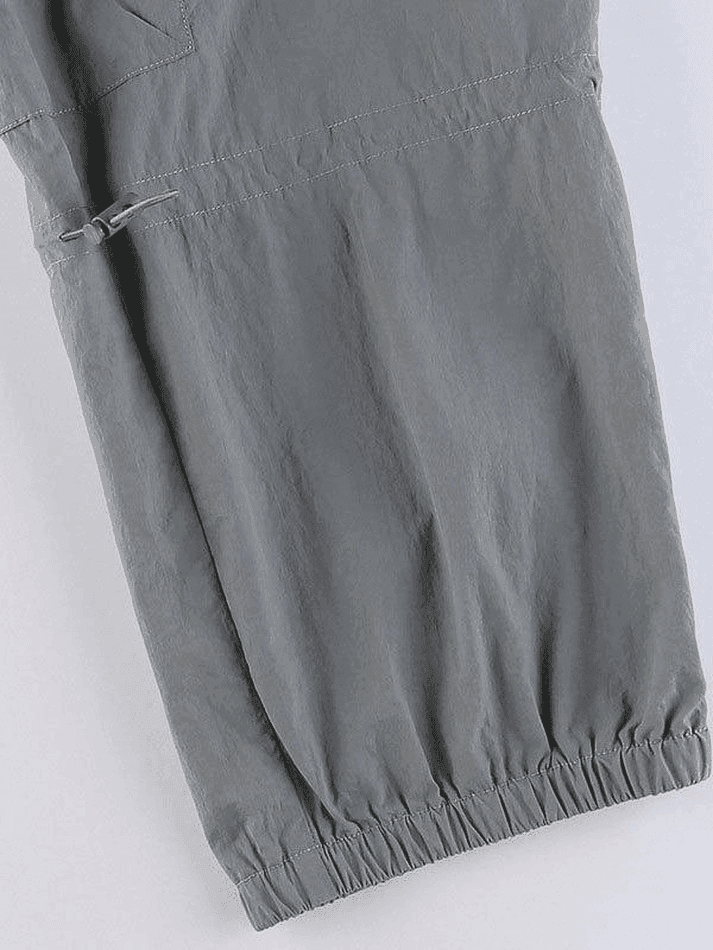 Pocket Patched Drawstring Cargo Pants - AnotherChill