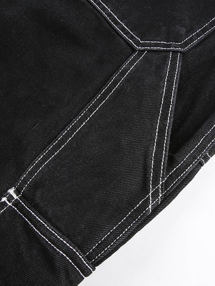 Pocket Stitched High Waist Cargo Jeans - AnotherChill