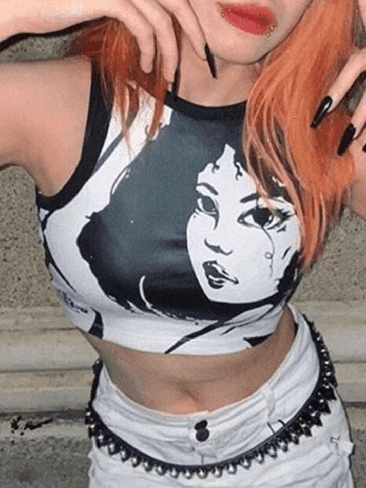 Punk Girl Cropped Tank Top - AnotherChill