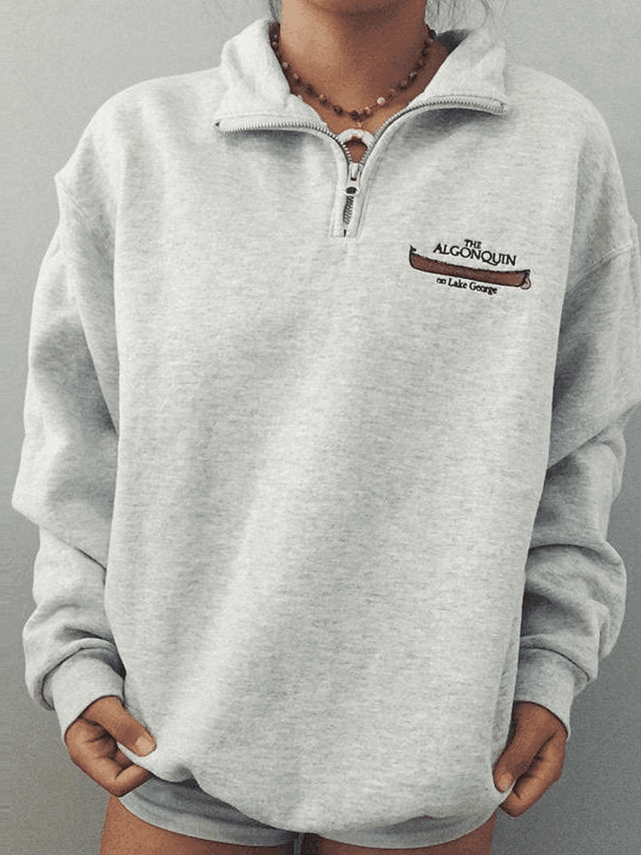 Quarter Zip Printed Sweatshirt - AnotherChill