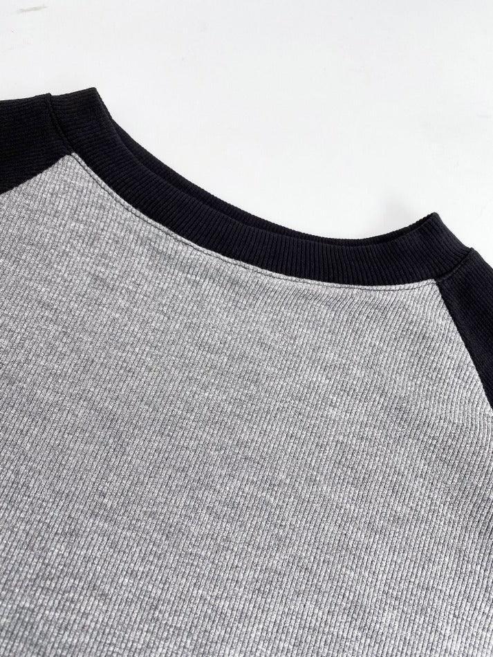 Raglan Sleeve Rib Crop Top - AnotherChill