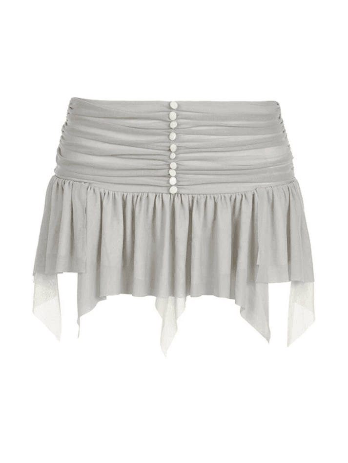 Ruched Mesh Micro Mini Skirt - AnotherChill