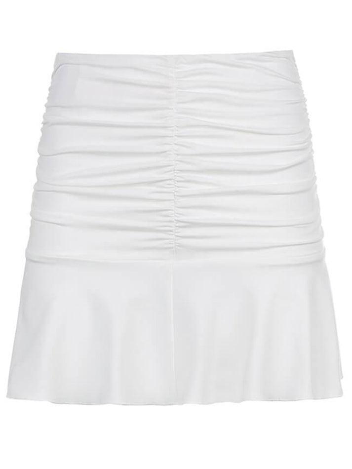 Ruched Ruffle Mini Skirt - AnotherChill