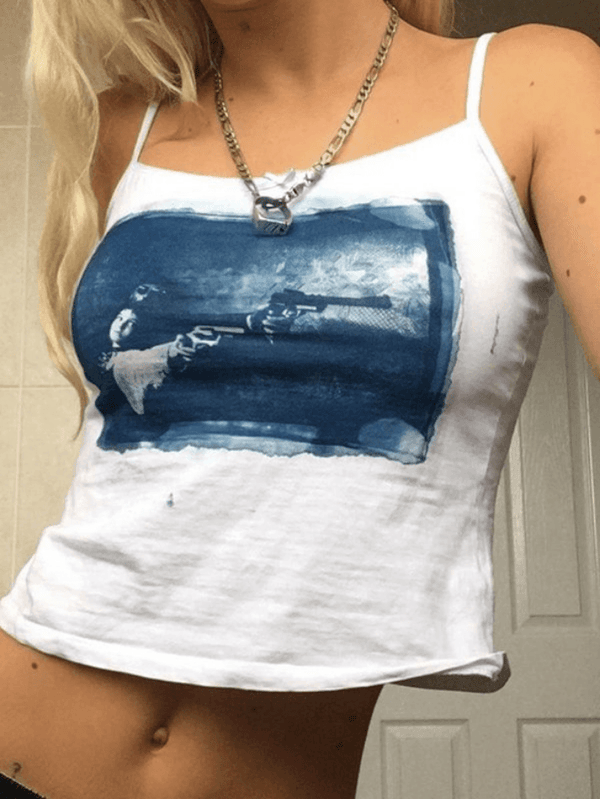 Screen Printed Crop Cami Top - AnotherChill