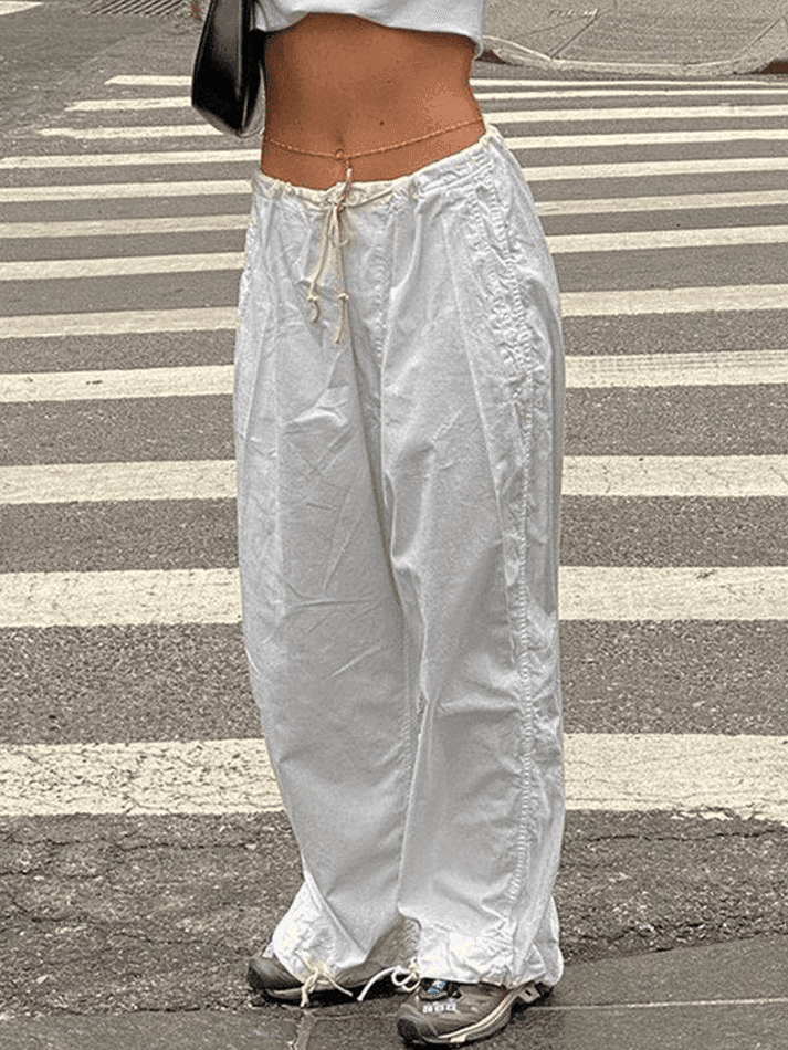 Size Friendly Low Waist Parachute Cargo Pants - AnotherChill