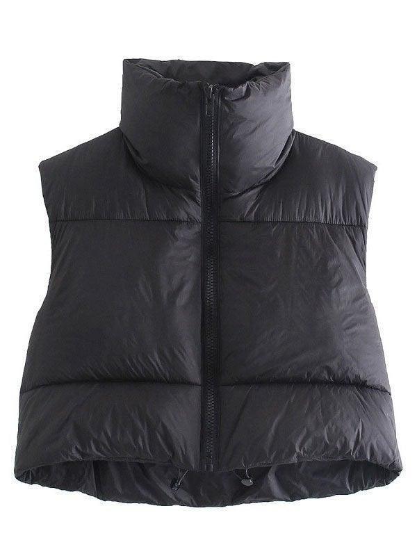 Sleeveless Cropped Puffer Jacket - AnotherChill