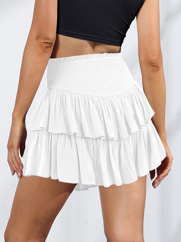 Smock Tiered Ruffle Mini Skirt - AnotherChill