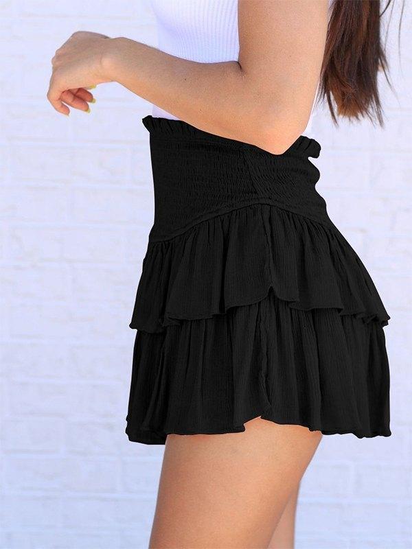 Smock Tiered Ruffle Mini Skirt - AnotherChill