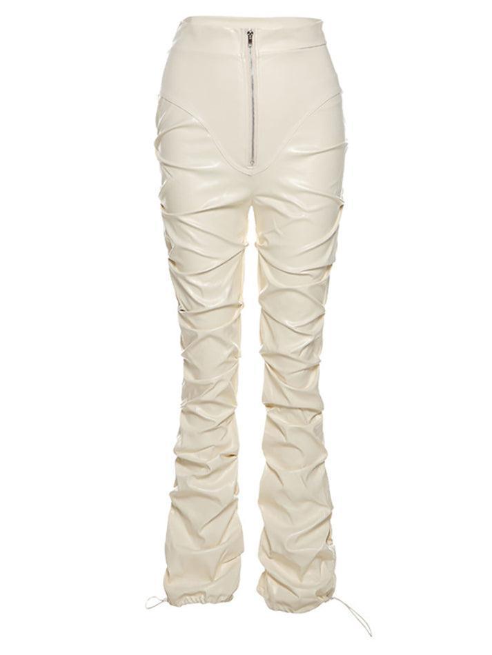 Stacked Pu Leather Pants - AnotherChill