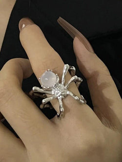 Stone Decor Spider Cuff Ring - AnotherChill