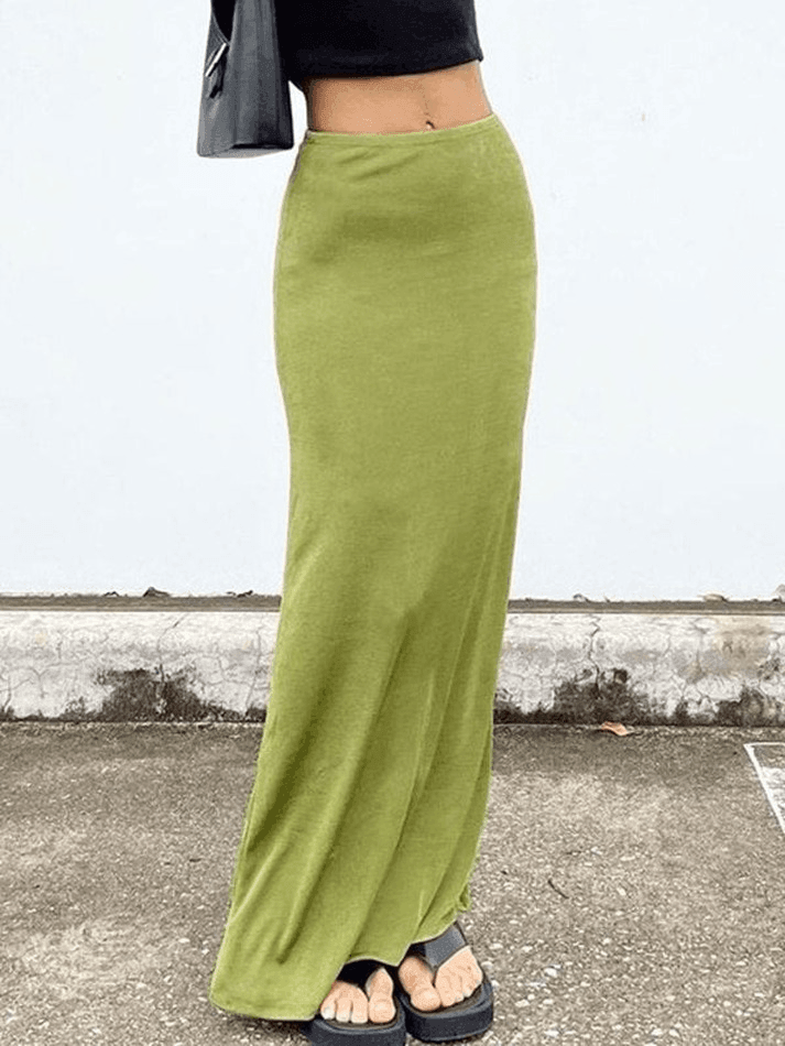 Stretchy Y2K Maxi Skirt - AnotherChill