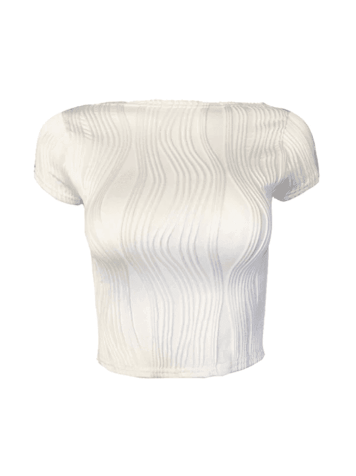 Textured White Crop Top - AnotherChill