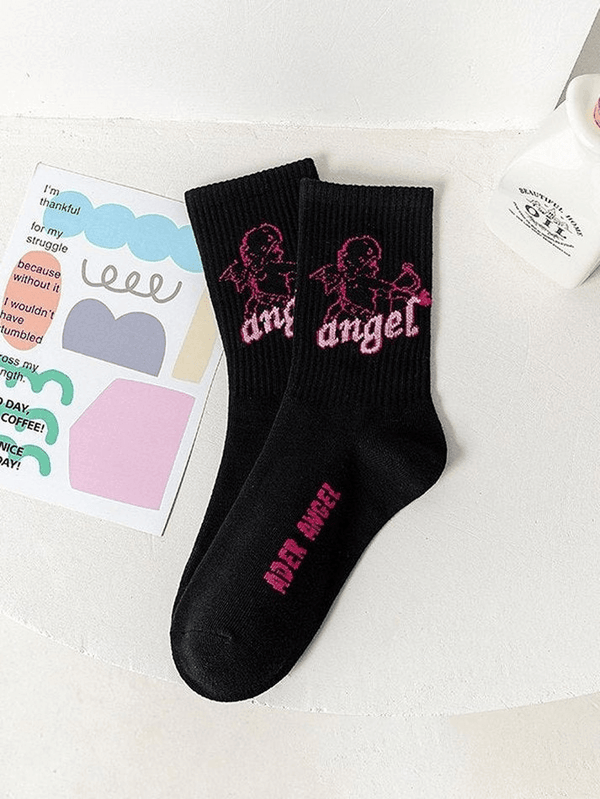 Vintage Angel Print Socks - AnotherChill