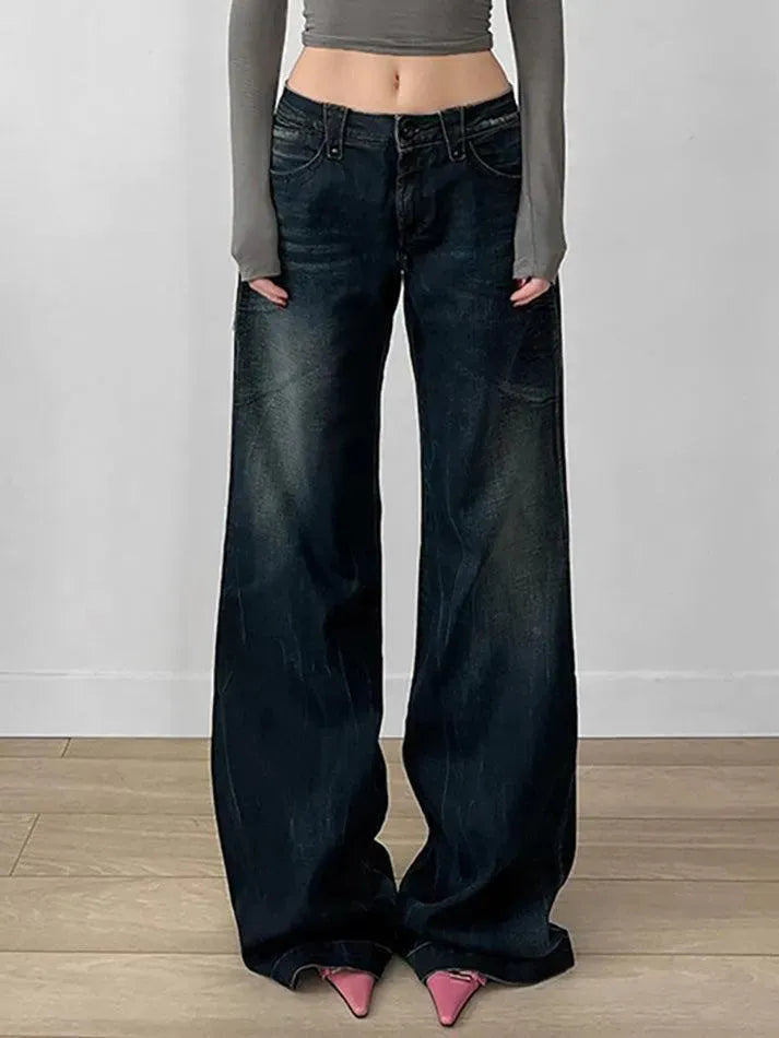 Vintage Basic Low-Rise Loose Jeans - AnotherChill