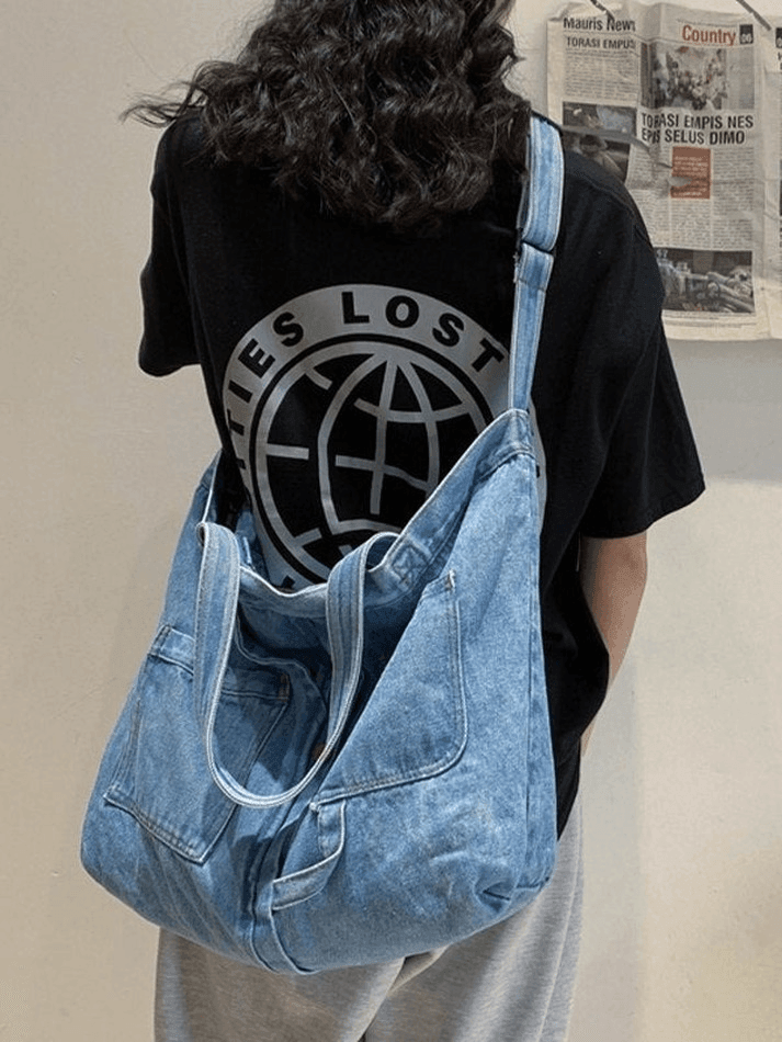 Vintage Denim Large Shopper Bag - AnotherChill