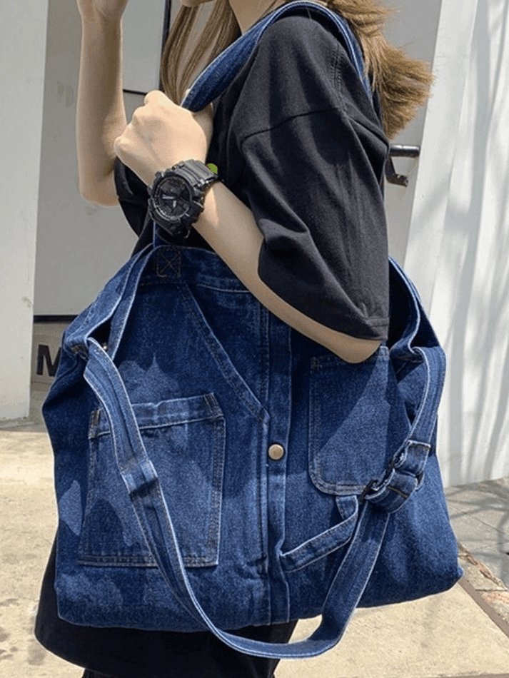 Vintage Denim Large Shopper Bag - AnotherChill