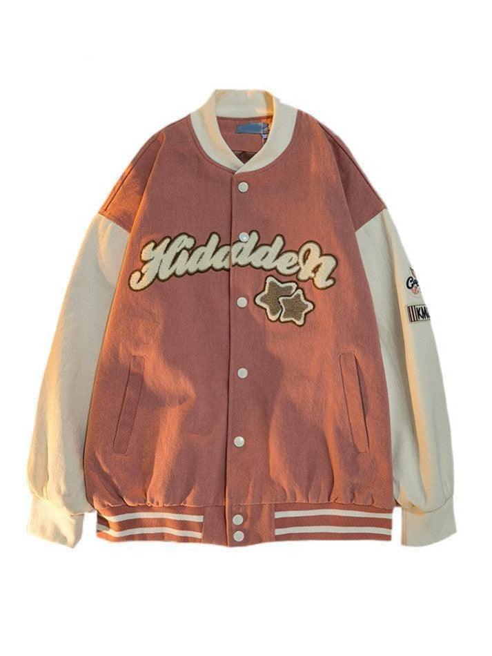 Vintage Embroidery Varsity Jacket - AnotherChill