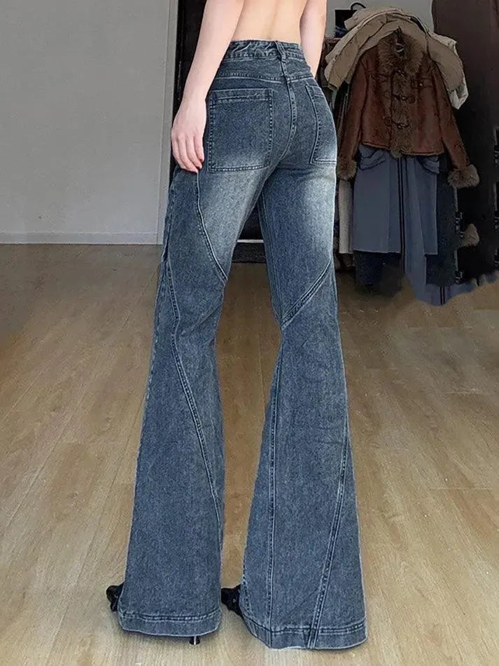 Vintage Gradient Low Rise Flared Jeans - AnotherChill