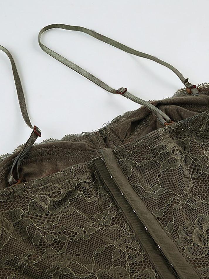 Vintage Lace Floral Detachable Cami Top - AnotherChill