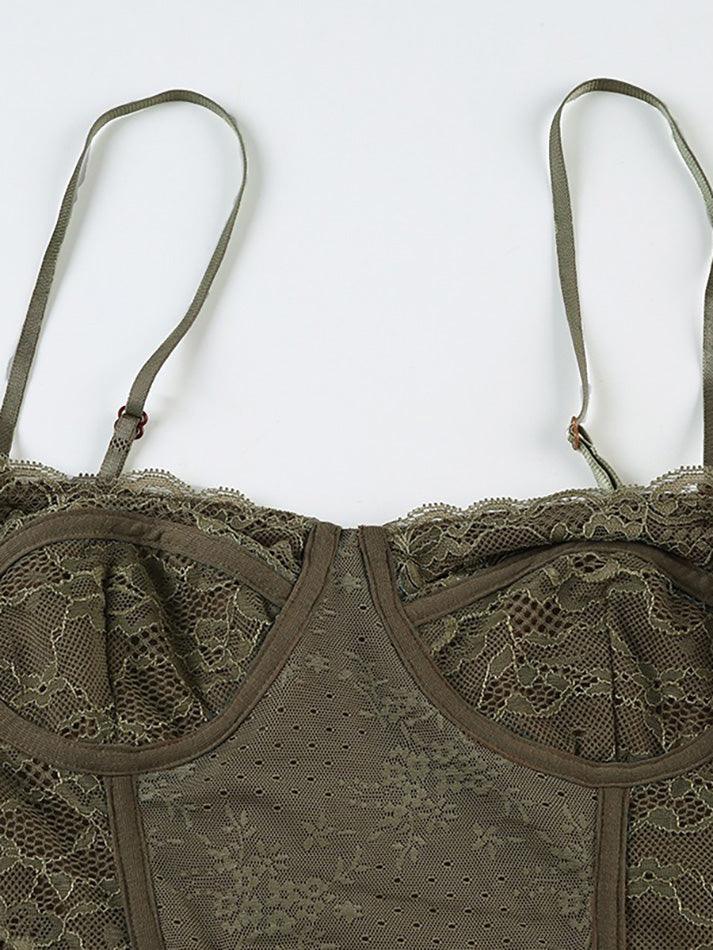 Vintage Lace Floral Detachable Cami Top - AnotherChill