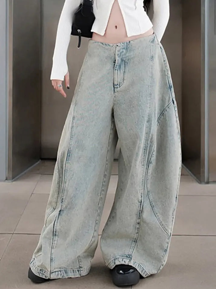 Vintage Loose Low-Waist Casual Jeans - AnotherChill