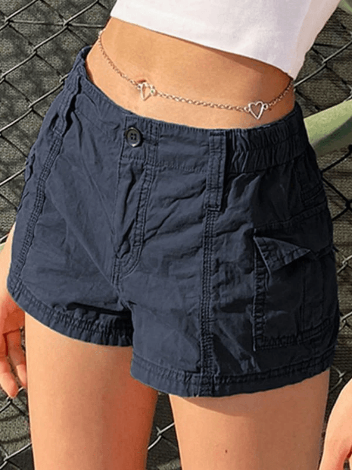 Vintage Low Rise Asymmetric Cargo Shorts - AnotherChill