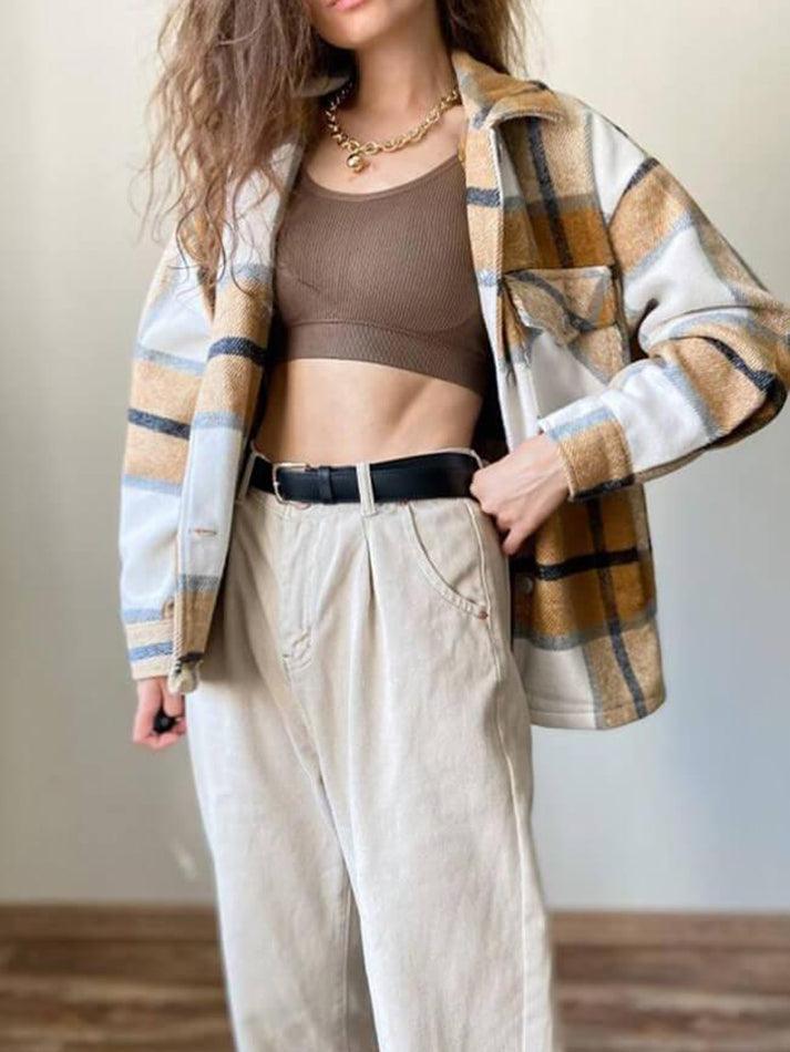 Vintage Pockets Oversized Plaid Shacket - AnotherChill