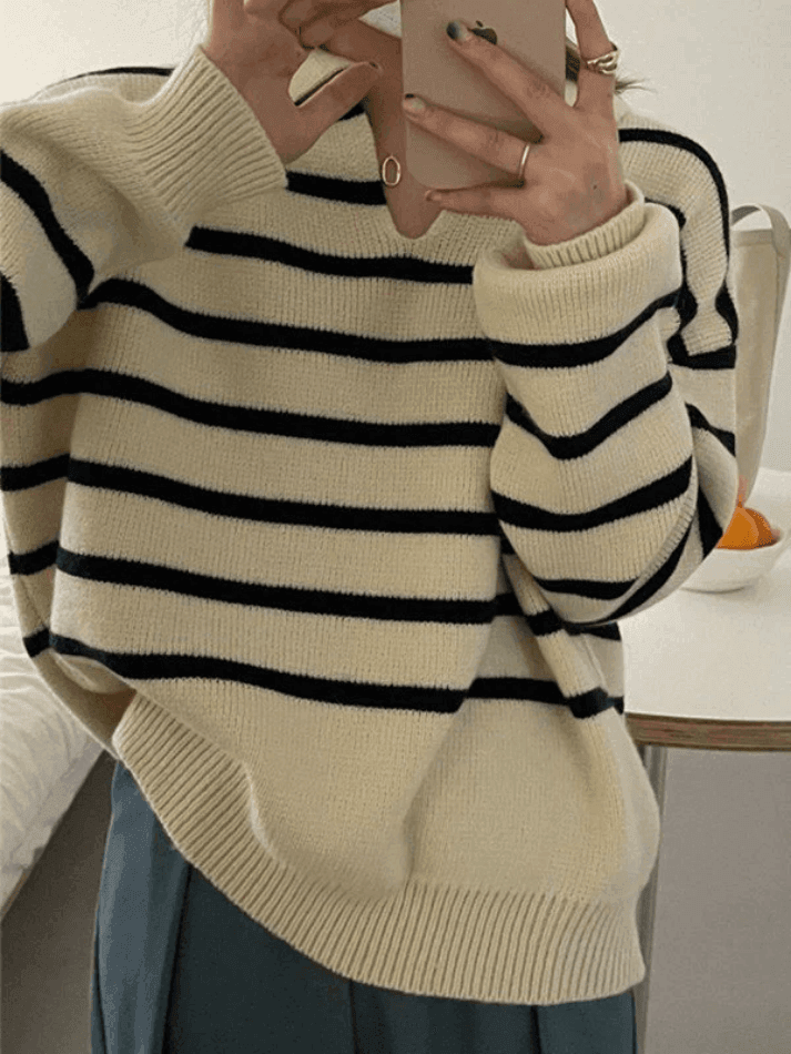 Vintage Striped Pullover Sweater - AnotherChill