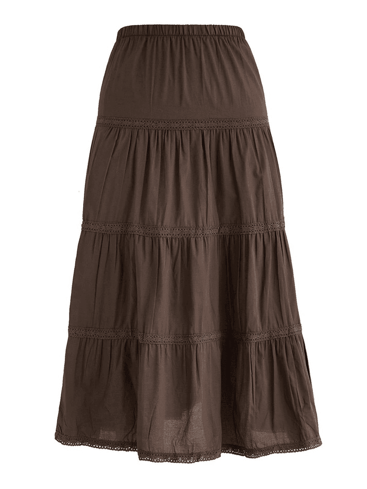 Vintage Tiered Midi Skirt - AnotherChill