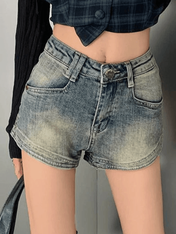 Vintage Wash Blue Hot Shorts - AnotherChill