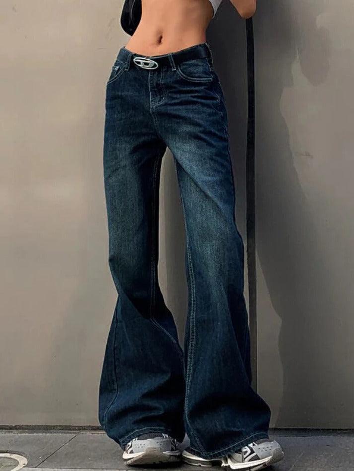 Vintage Washed Distressed Flare Jeans - AnotherChill