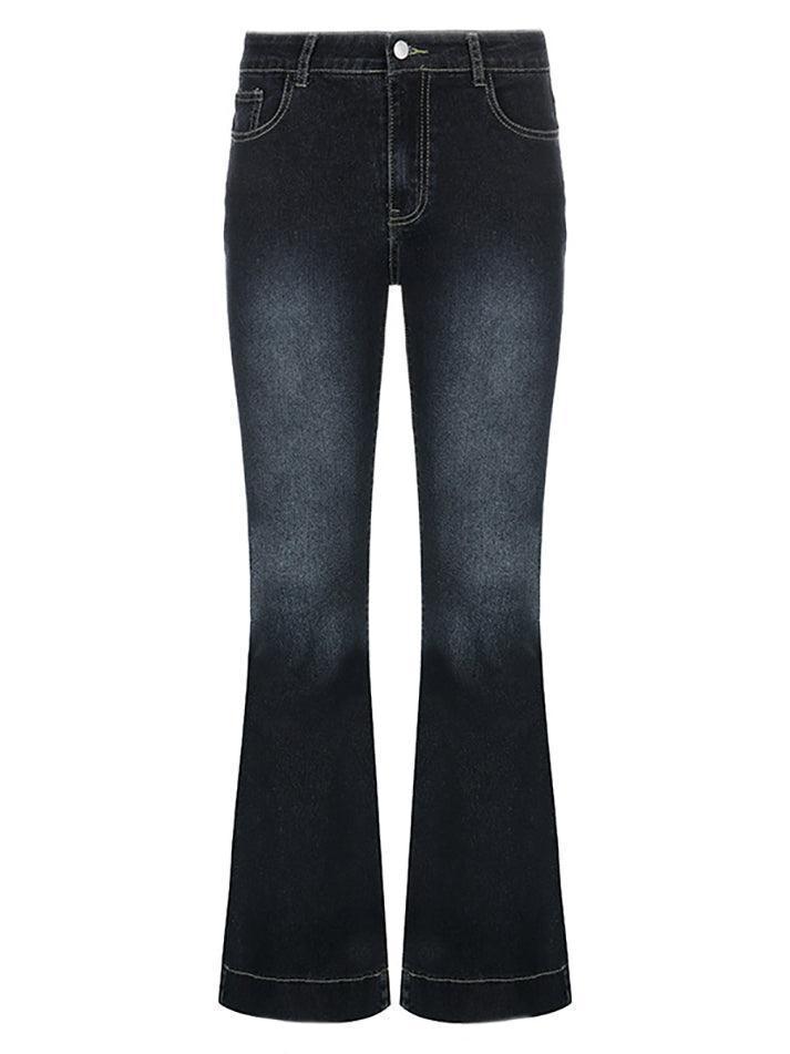 Washed Low Waist Flare Jeans - AnotherChill