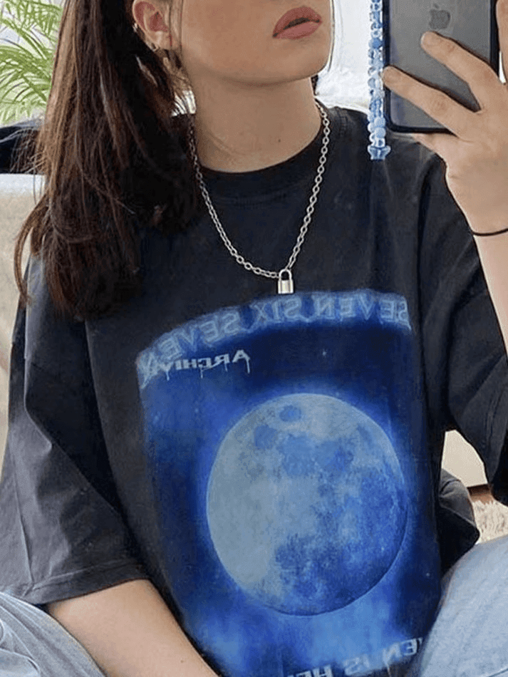 Washed Moon Graphic Tee - AnotherChill