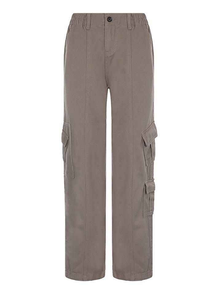 Washed Pocket Solid Cargo Pants - AnotherChill