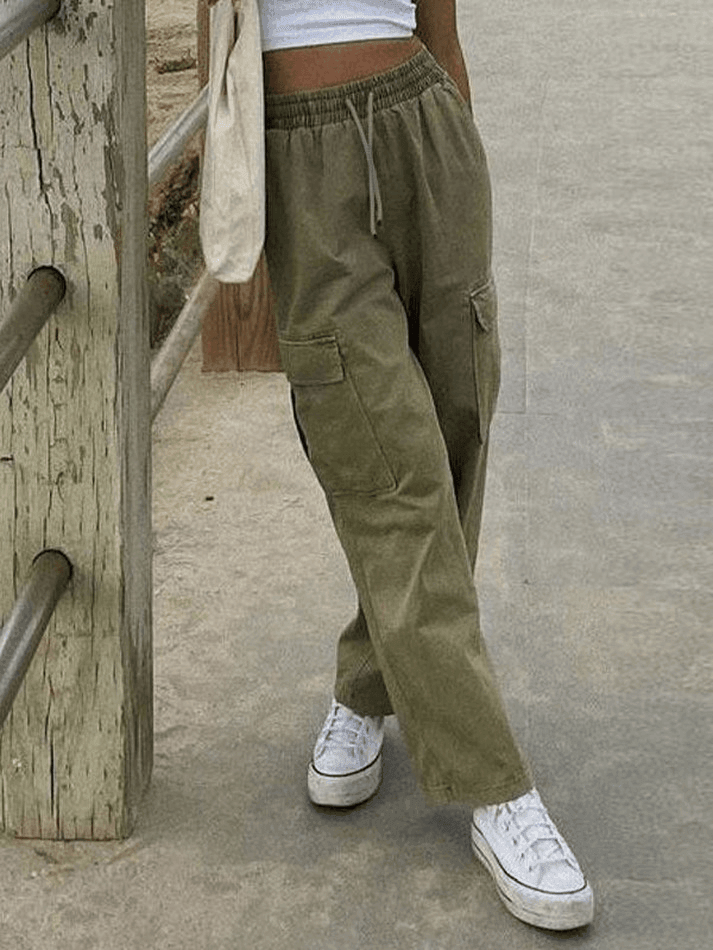 Washed Pocket Straight Leg Pants - AnotherChill