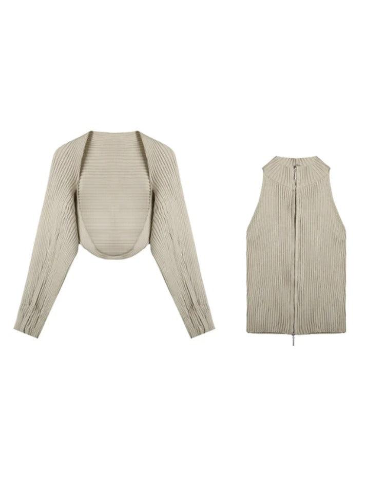Solid Ribbed Knit Cardigan - AnotherChill