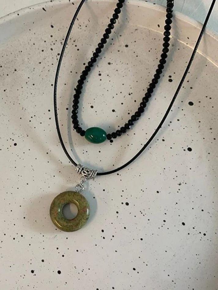 2pcs Stone Pendant Necklace Set - AnotherChill