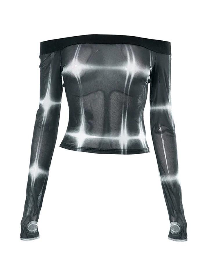 3D Print See Through Mesh Long Sleeve Tee - AnotherChill