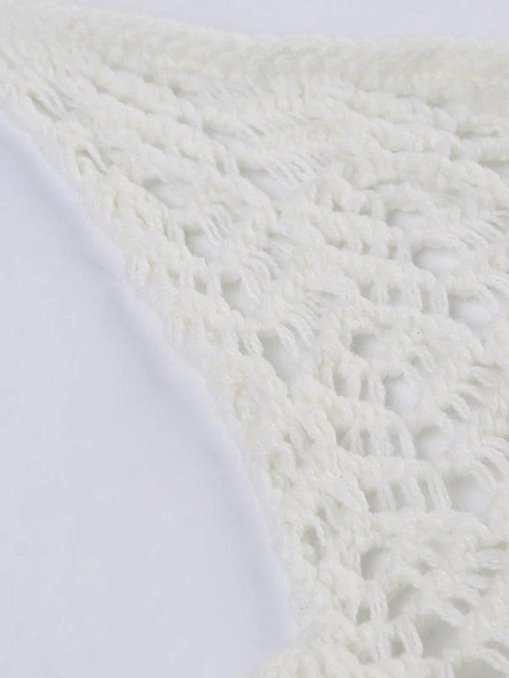 Chain Design Crochet Knit Halter Crop Cami Top - AnotherChill