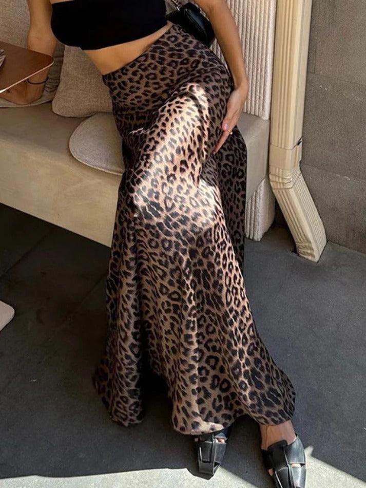 Leopard Print Mermaid Maxi Skirt - AnotherChill